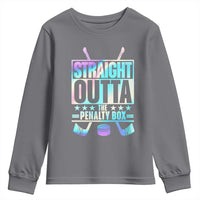 Straight Outta The Penalty Box Youth Sweatshirt Iridescent Effect Hockey Player Gift - Wonder Print Shop