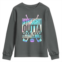 Straight Outta The Penalty Box Youth Sweatshirt Iridescent Effect Hockey Player Gift - Wonder Print Shop