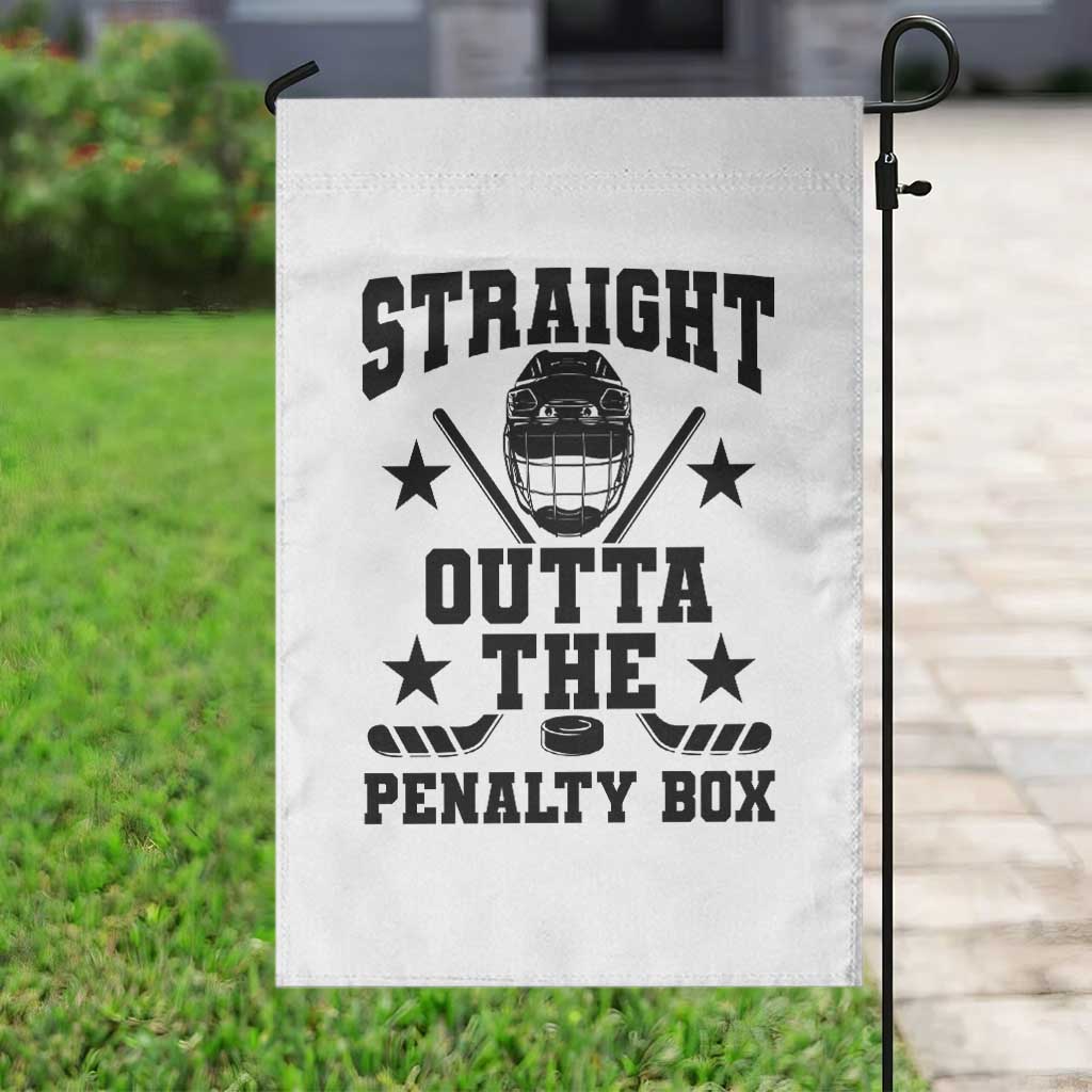 Straight Outta The Penalty Box Garden Flag Funny Youth Ice Hockey Gift - Wonder Print Shop