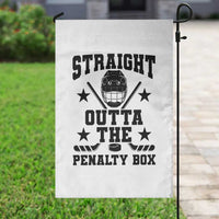 Straight Outta The Penalty Box Garden Flag Funny Youth Ice Hockey Gift - Wonder Print Shop