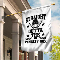 Straight Outta The Penalty Box Garden Flag Funny Youth Ice Hockey Gift - Wonder Print Shop