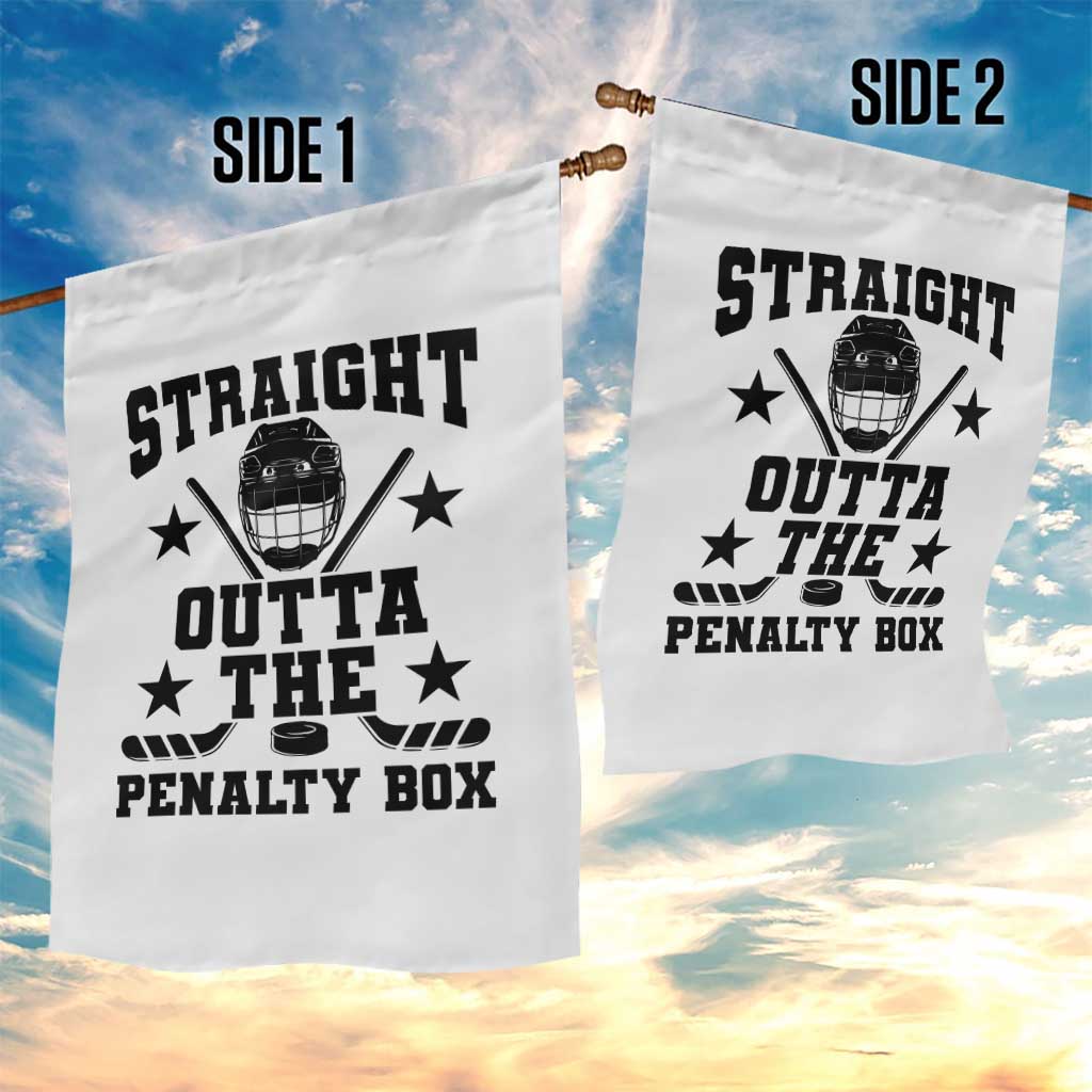 Straight Outta The Penalty Box Garden Flag Funny Youth Ice Hockey Gift - Wonder Print Shop