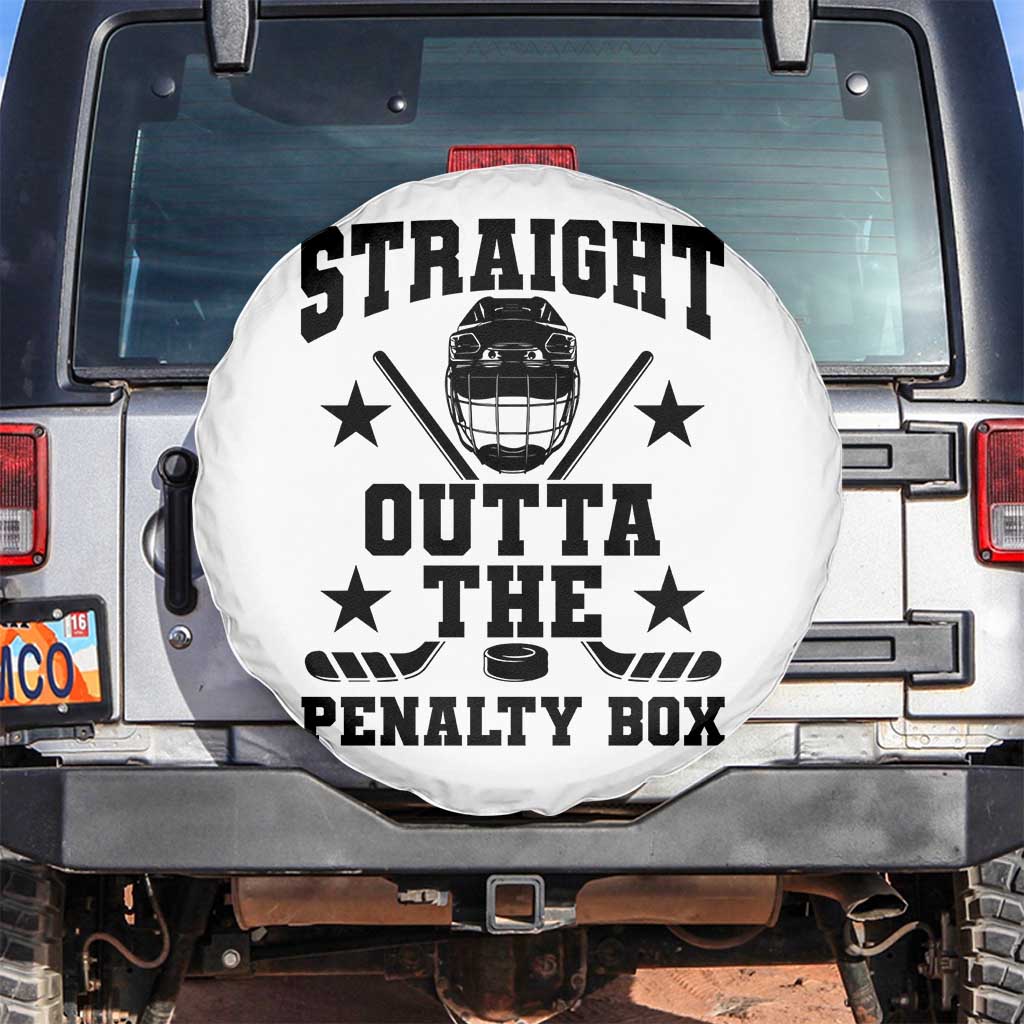Straight Outta The Penalty Box Spare Tire Cover Funny Youth Ice Hockey Gift - Wonder Print Shop