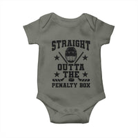Straight Outta The Penalty Box Baby Onesie Funny Youth Ice Hockey Gift - Wonder Print Shop