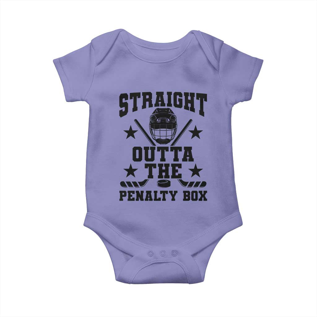 Straight Outta The Penalty Box Baby Onesie Funny Youth Ice Hockey Gift - Wonder Print Shop