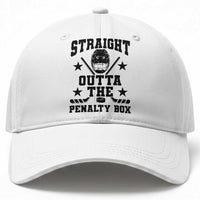 Straight Outta The Penalty Box Baseball Cap Funny Youth Ice Hockey Gift