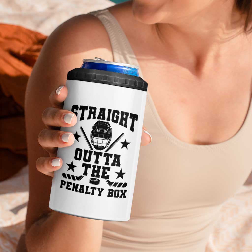 Straight Outta The Penalty Box 4 in 1 Can Cooler Tumbler Funny Youth Ice Hockey Gift - Wonder Print Shop