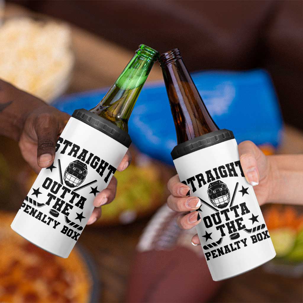 Straight Outta The Penalty Box 4 in 1 Can Cooler Tumbler Funny Youth Ice Hockey Gift - Wonder Print Shop