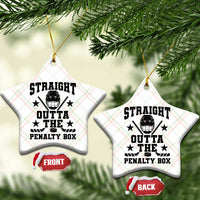 Straight Outta The Penalty Box Ceramic Ornament Funny Youth Ice Hockey Gift - Wonder Print Shop
