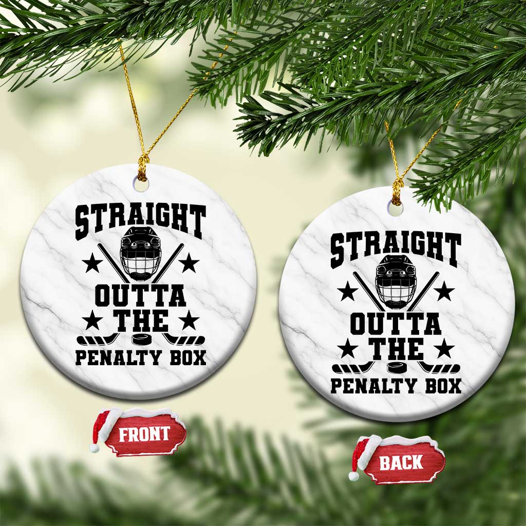 Straight Outta The Penalty Box Ceramic Ornament Funny Youth Ice Hockey Gift - Wonder Print Shop