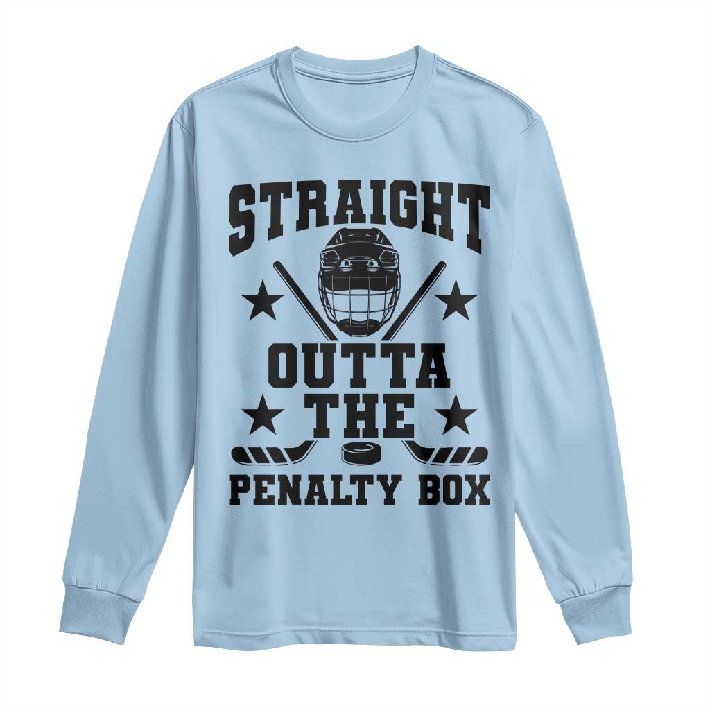 Straight Outta The Penalty Box Long Sleeve Shirt Funny Youth Ice Hockey Gift - Wonder Print Shop