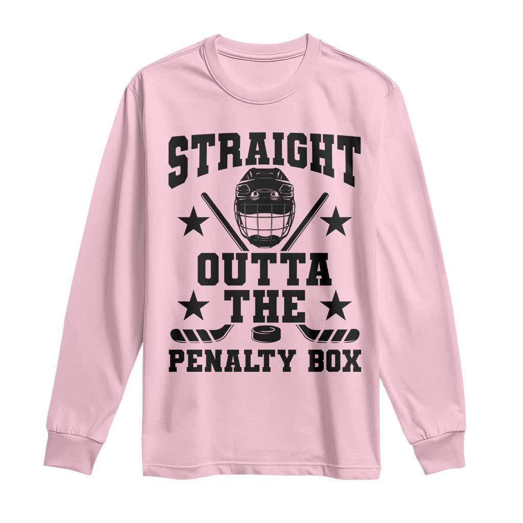 Straight Outta The Penalty Box Long Sleeve Shirt Funny Youth Ice Hockey Gift - Wonder Print Shop