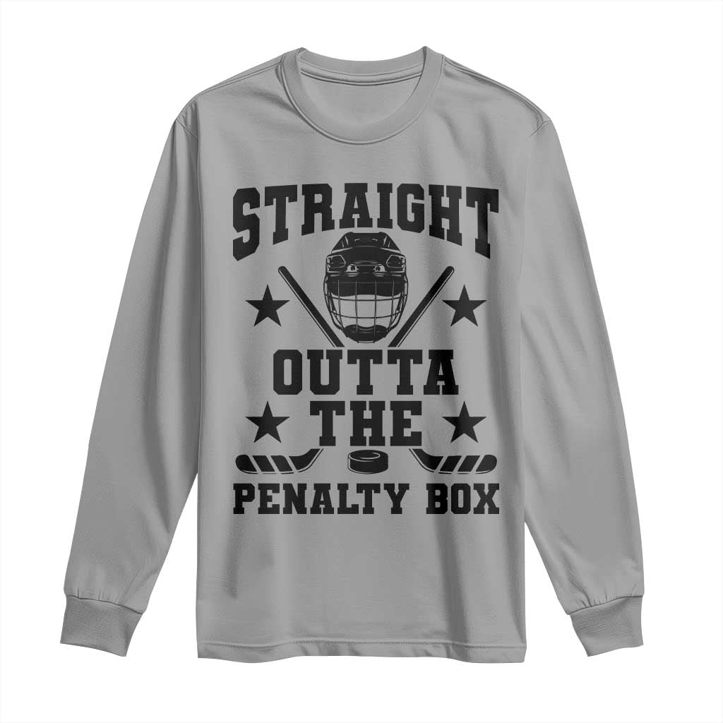 Straight Outta The Penalty Box Long Sleeve Shirt Funny Youth Ice Hockey Gift - Wonder Print Shop