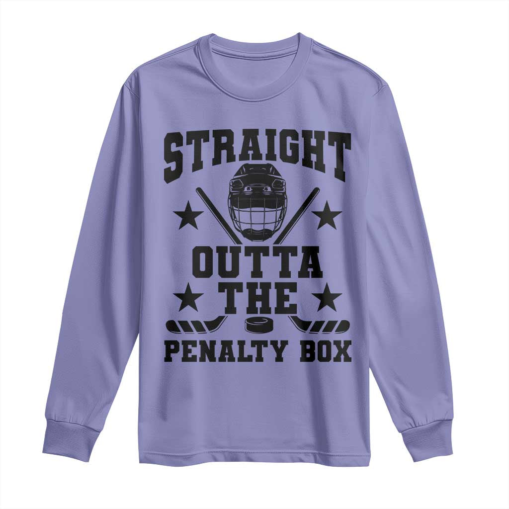 Straight Outta The Penalty Box Long Sleeve Shirt Funny Youth Ice Hockey Gift - Wonder Print Shop