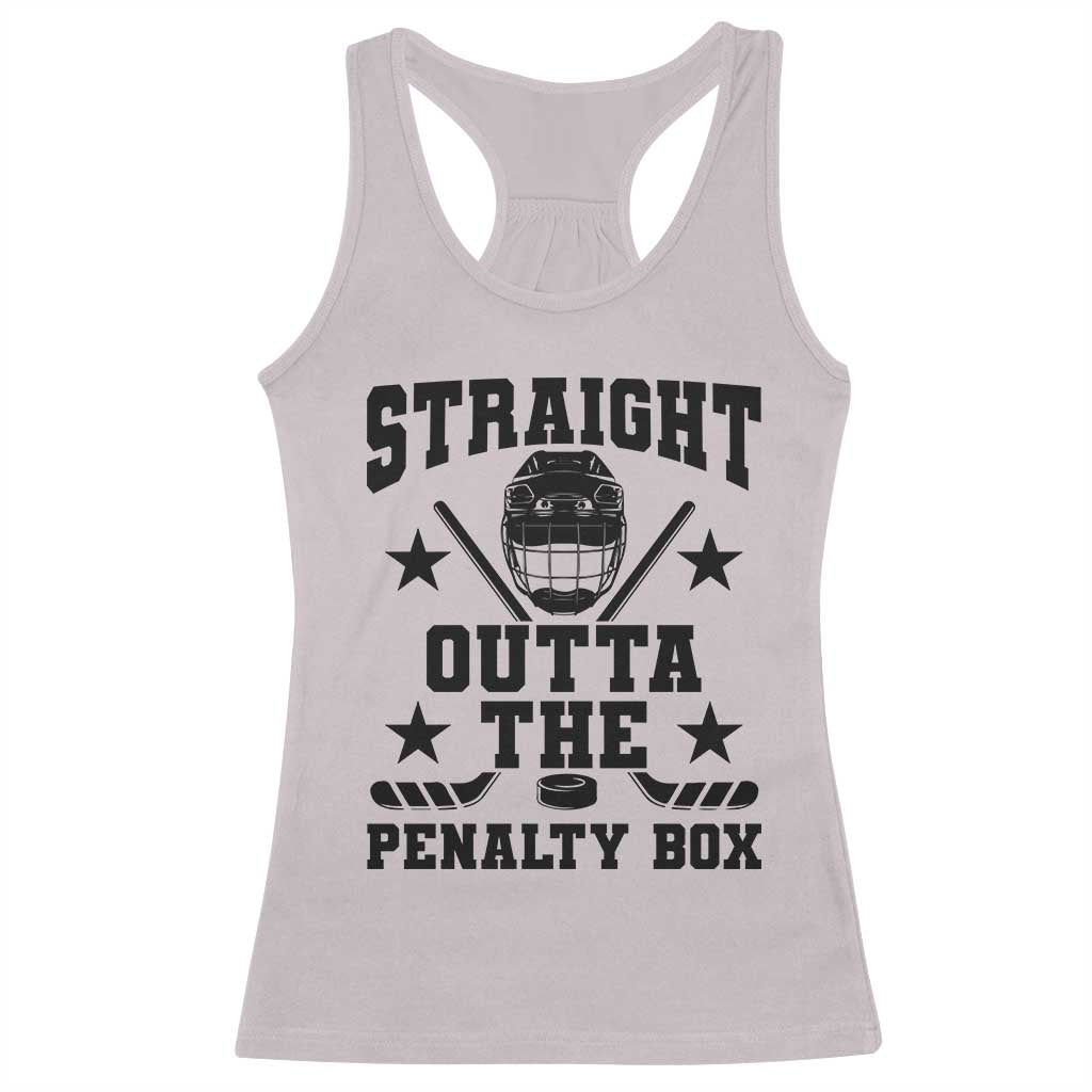 Straight Outta The Penalty Box Racerback Tank Top Funny Youth Ice Hockey Gift - Wonder Print Shop