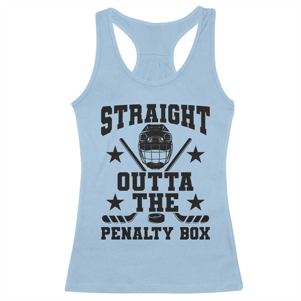 Straight Outta The Penalty Box Racerback Tank Top Funny Youth Ice Hockey Gift - Wonder Print Shop