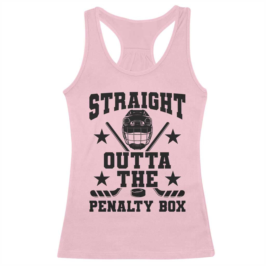 Straight Outta The Penalty Box Racerback Tank Top Funny Youth Ice Hockey Gift - Wonder Print Shop