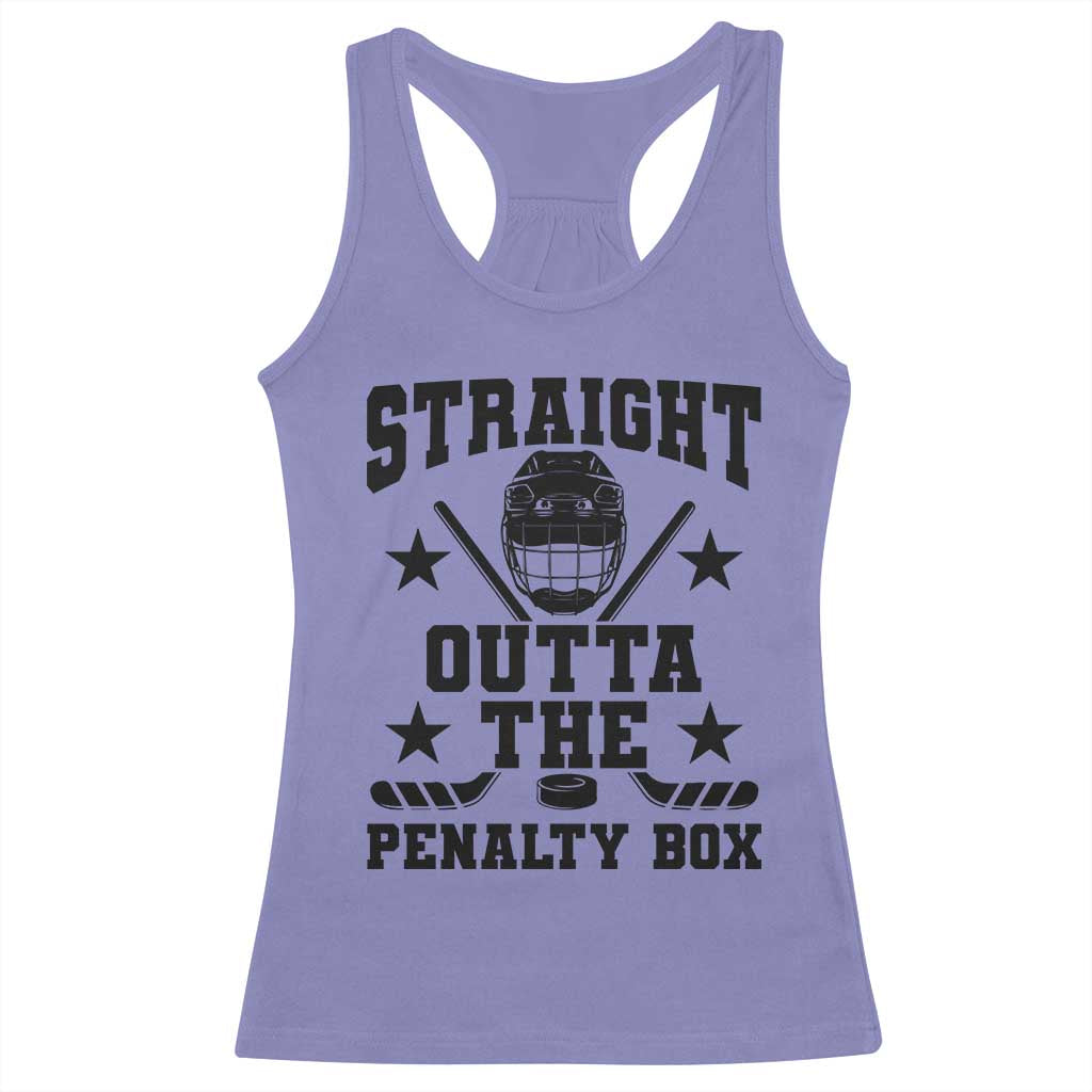 Straight Outta The Penalty Box Racerback Tank Top Funny Youth Ice Hockey Gift - Wonder Print Shop