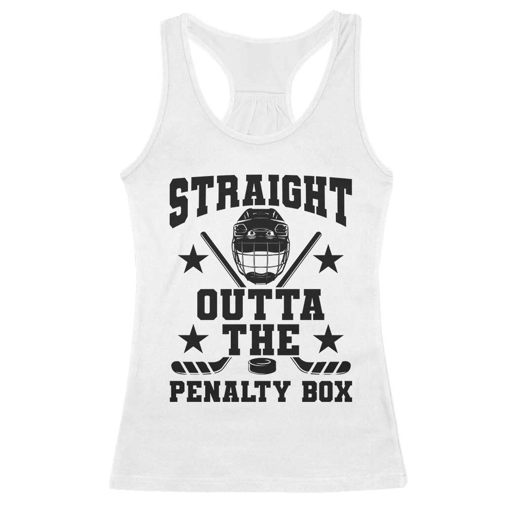 Straight Outta The Penalty Box Racerback Tank Top Funny Youth Ice Hockey Gift - Wonder Print Shop