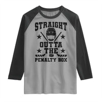 Straight Outta The Penalty Box Raglan Shirt Funny Youth Ice Hockey Gift - Wonder Print Shop