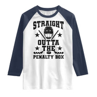 Straight Outta The Penalty Box Raglan Shirt Funny Youth Ice Hockey Gift - Wonder Print Shop