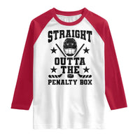 Straight Outta The Penalty Box Raglan Shirt Funny Youth Ice Hockey Gift - Wonder Print Shop