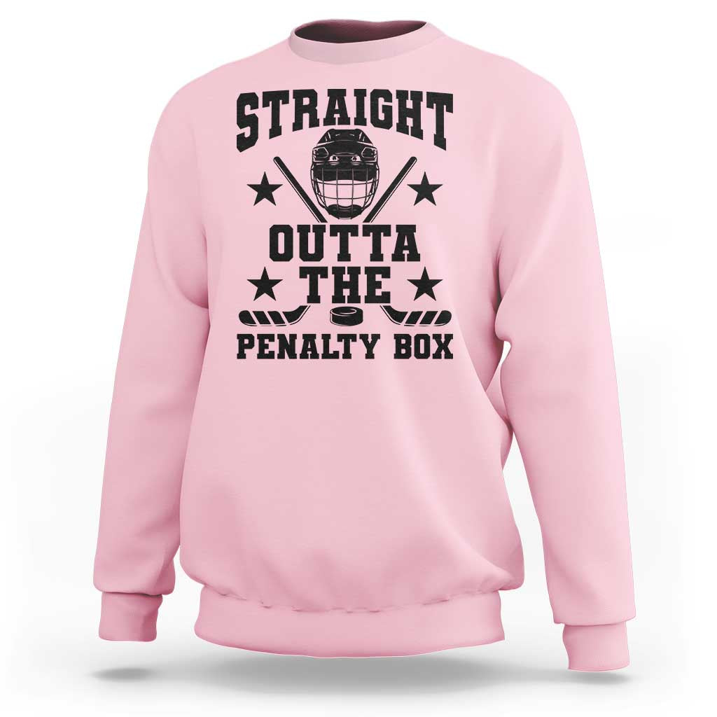 Straight Outta The Penalty Box Sweatshirt Funny Youth Ice Hockey Gift - Wonder Print Shop