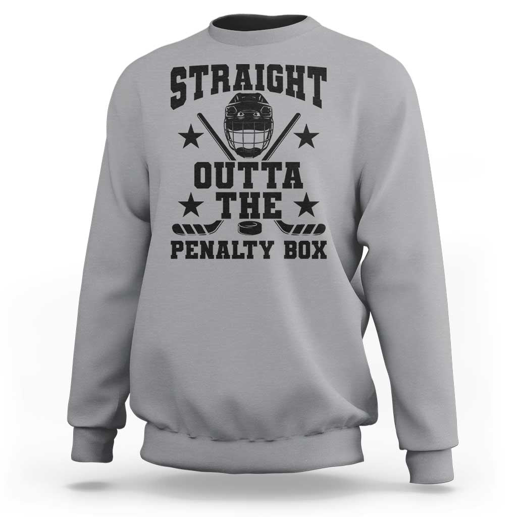 Straight Outta The Penalty Box Sweatshirt Funny Youth Ice Hockey Gift - Wonder Print Shop