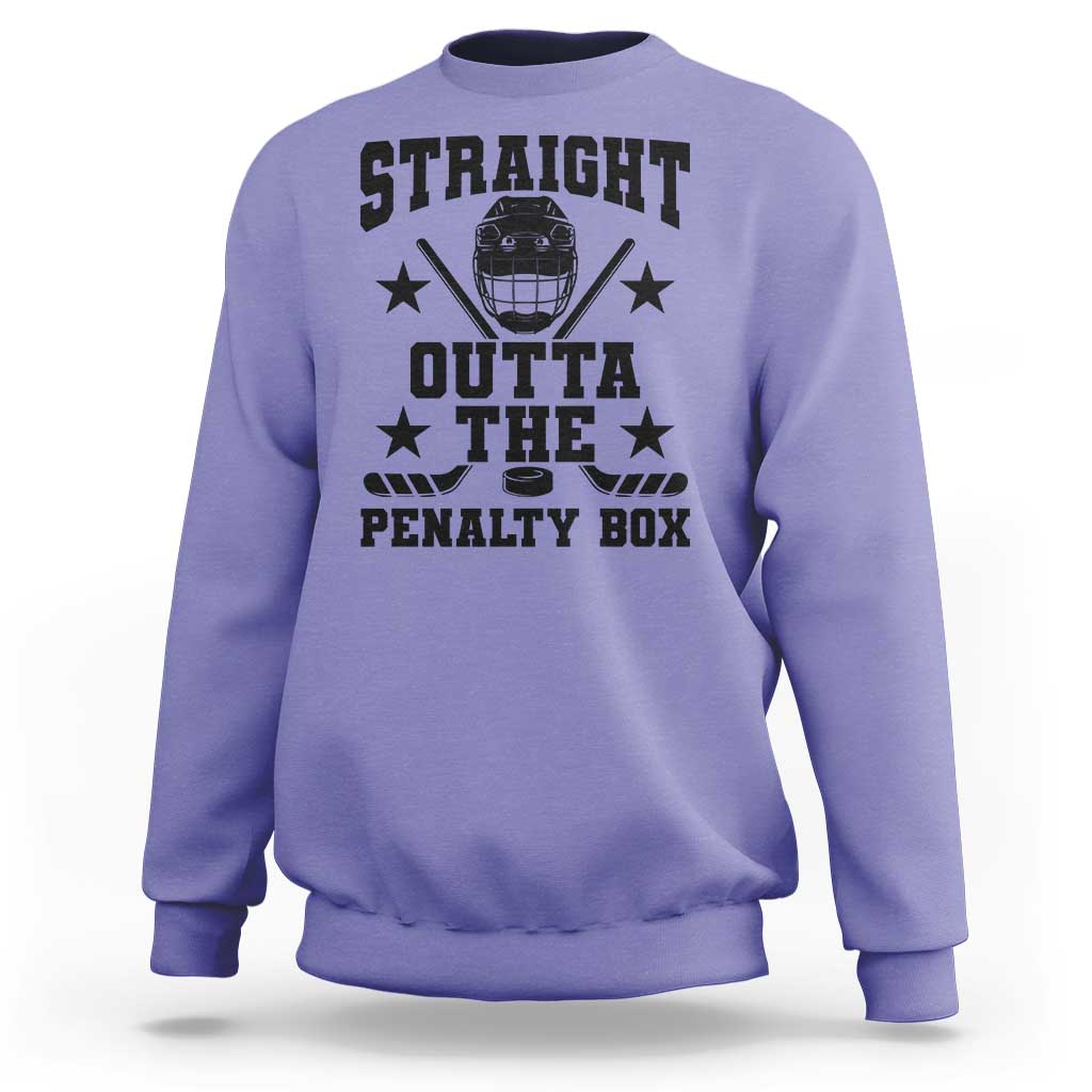 Straight Outta The Penalty Box Sweatshirt Funny Youth Ice Hockey Gift - Wonder Print Shop