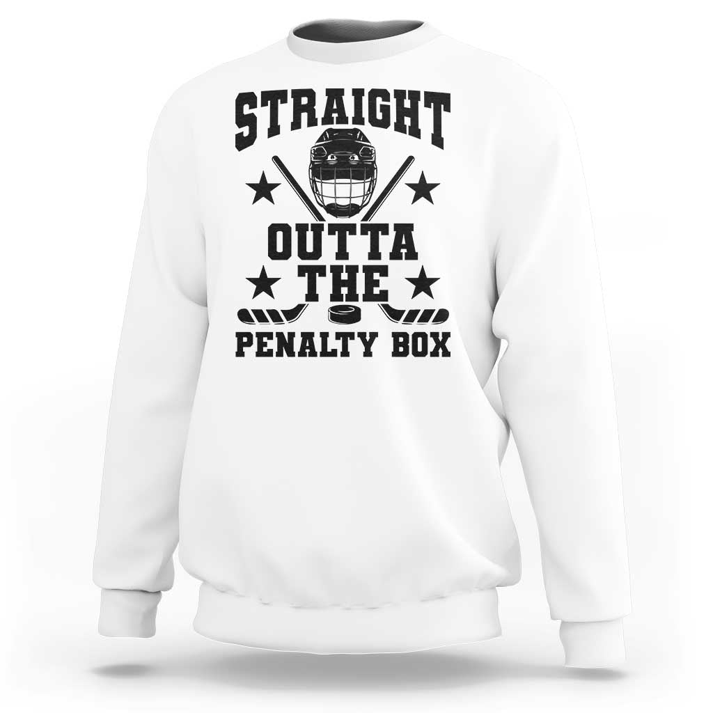 Straight Outta The Penalty Box Sweatshirt Funny Youth Ice Hockey Gift - Wonder Print Shop