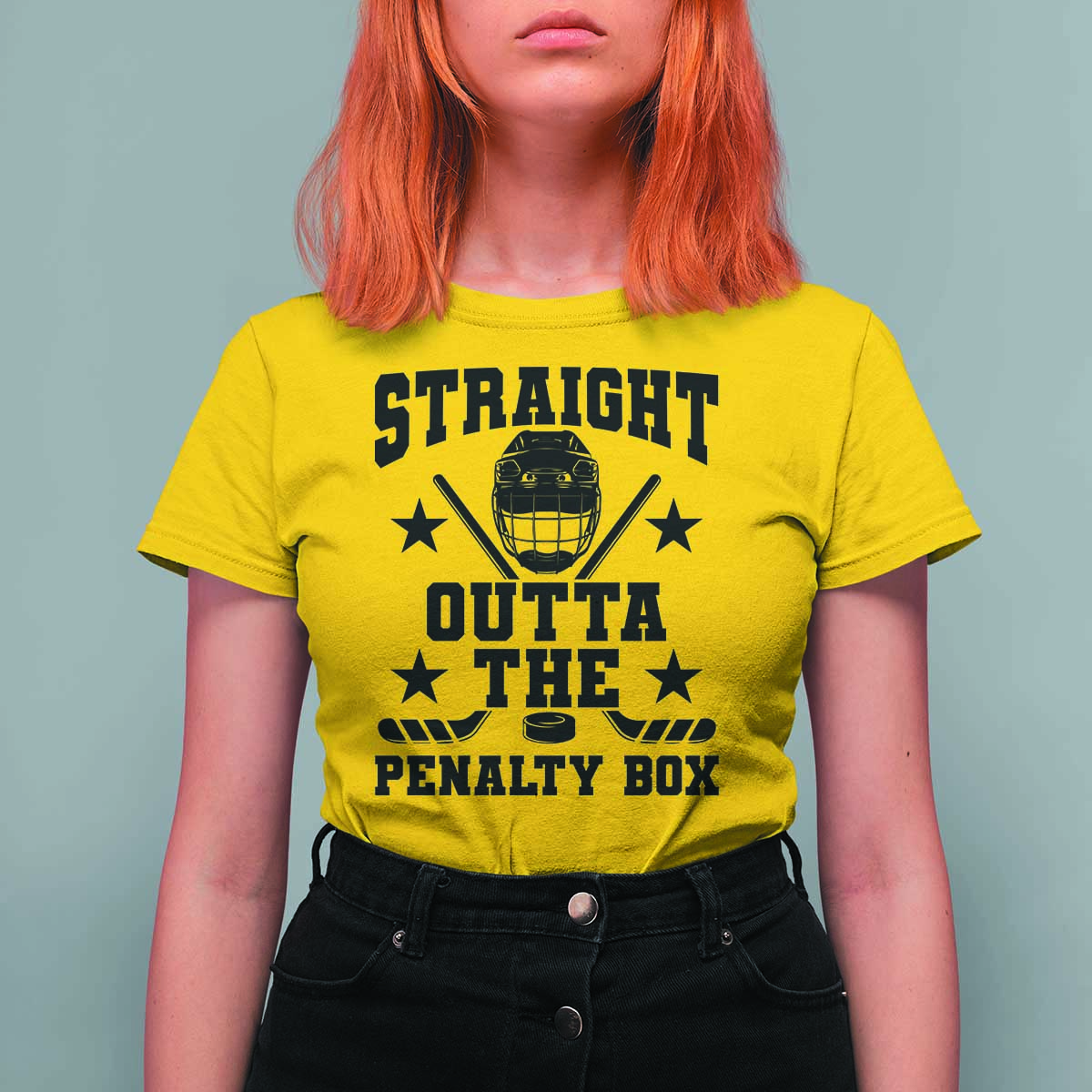 Straight Outta The Penalty Box T Shirt For Women Funny Youth Ice Hockey Gift - Wonder Print Shop