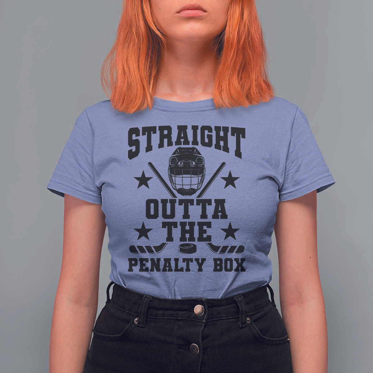 Straight Outta The Penalty Box T Shirt For Women Funny Youth Ice Hockey Gift - Wonder Print Shop