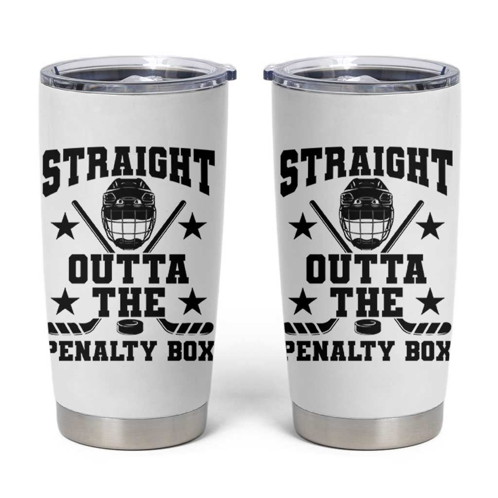 Straight Outta The Penalty Box Tumbler Cup Funny Youth Ice Hockey Gift - Wonder Print Shop