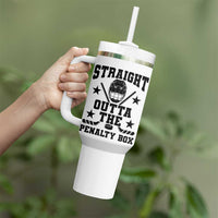 Straight Outta The Penalty Box Tumbler With Handle Funny Youth Ice Hockey Gift - Wonder Print Shop