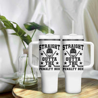 Straight Outta The Penalty Box Tumbler With Handle Funny Youth Ice Hockey Gift - Wonder Print Shop