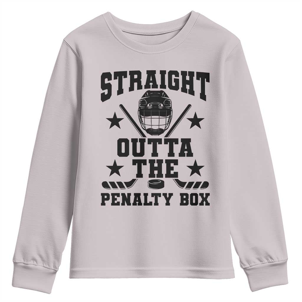 Straight Outta The Penalty Box Youth Sweatshirt Funny Youth Ice Hockey Gift - Wonder Print Shop