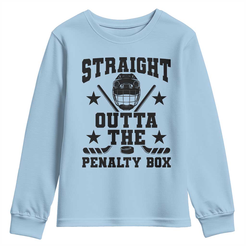 Straight Outta The Penalty Box Youth Sweatshirt Funny Youth Ice Hockey Gift - Wonder Print Shop