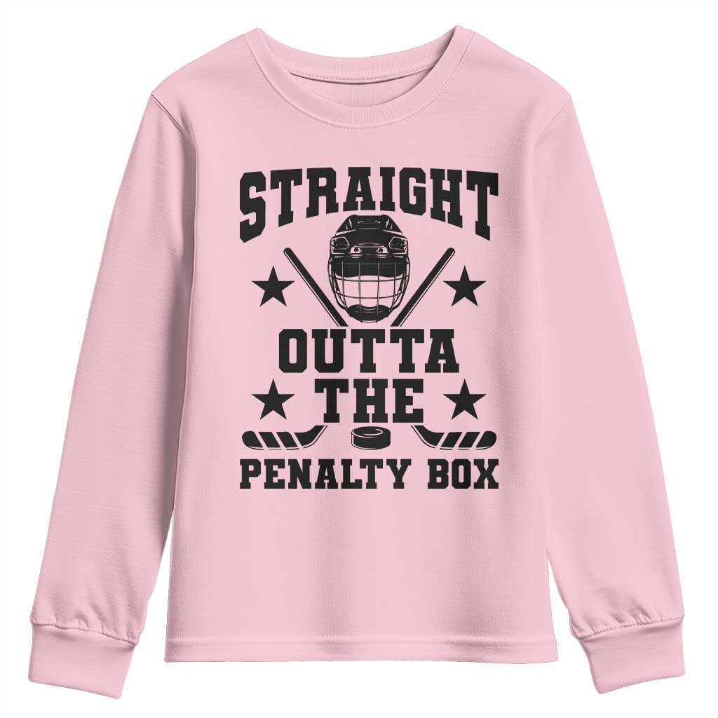 Straight Outta The Penalty Box Youth Sweatshirt Funny Youth Ice Hockey Gift - Wonder Print Shop