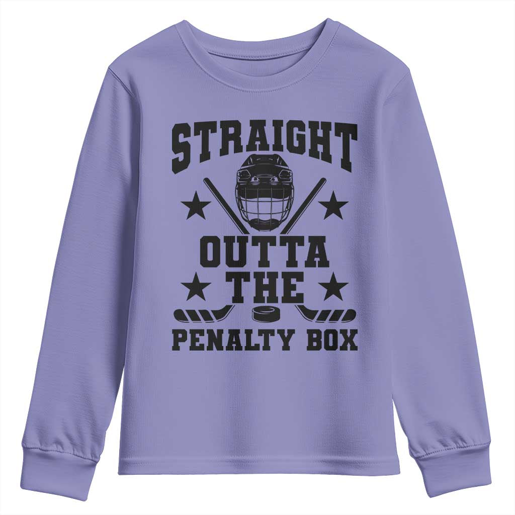 Straight Outta The Penalty Box Youth Sweatshirt Funny Youth Ice Hockey Gift - Wonder Print Shop