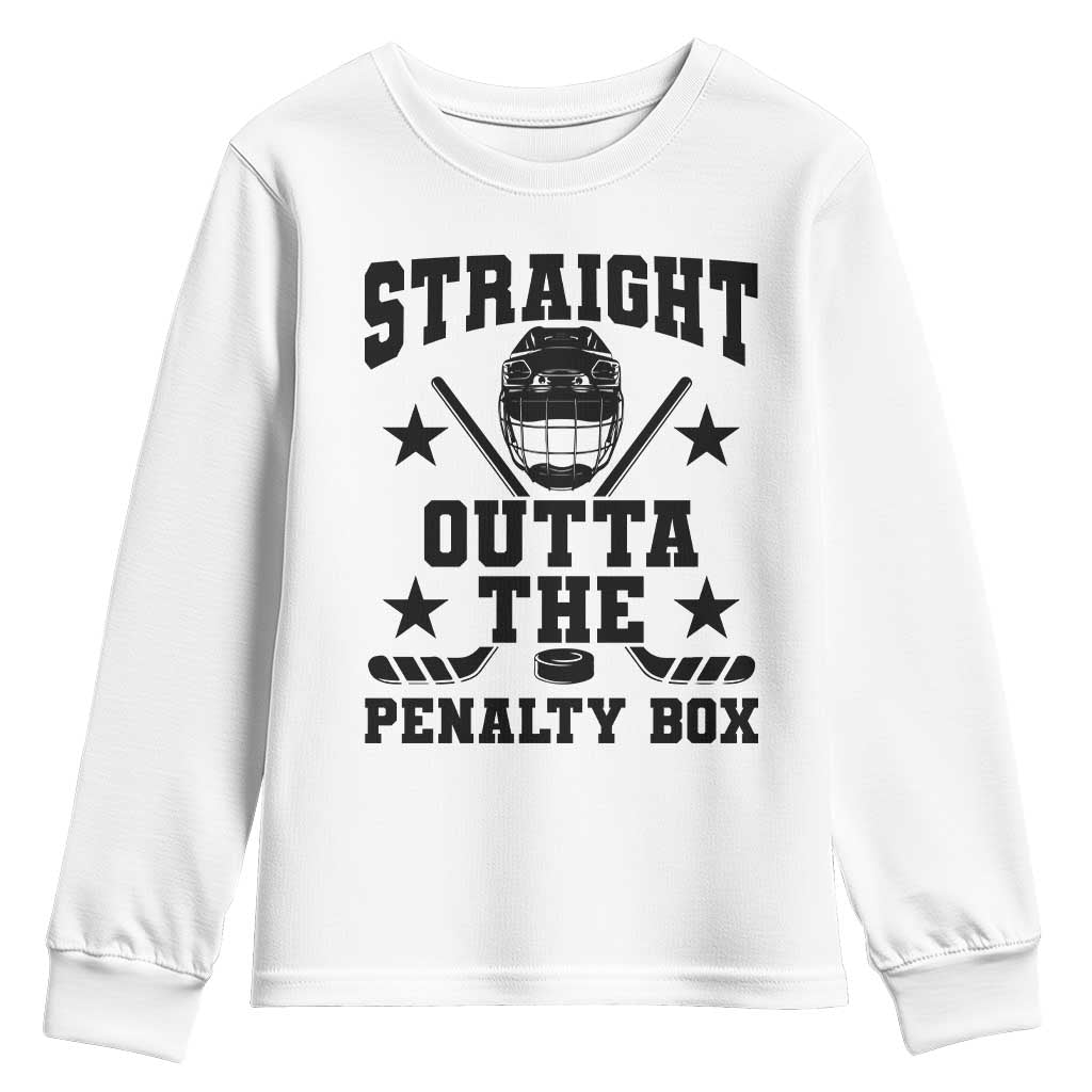 Straight Outta The Penalty Box Youth Sweatshirt Funny Youth Ice Hockey Gift - Wonder Print Shop