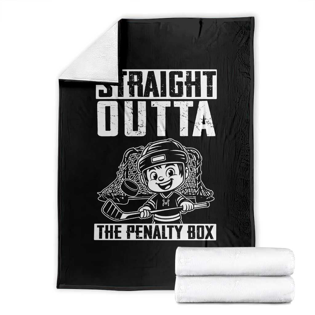 Straight Outta The Penalty Box Throw Blanket Funny Hockey Gift For Boys - Wonder Print Shop