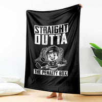 Straight Outta The Penalty Box Throw Blanket Funny Hockey Gift For Boys - Wonder Print Shop