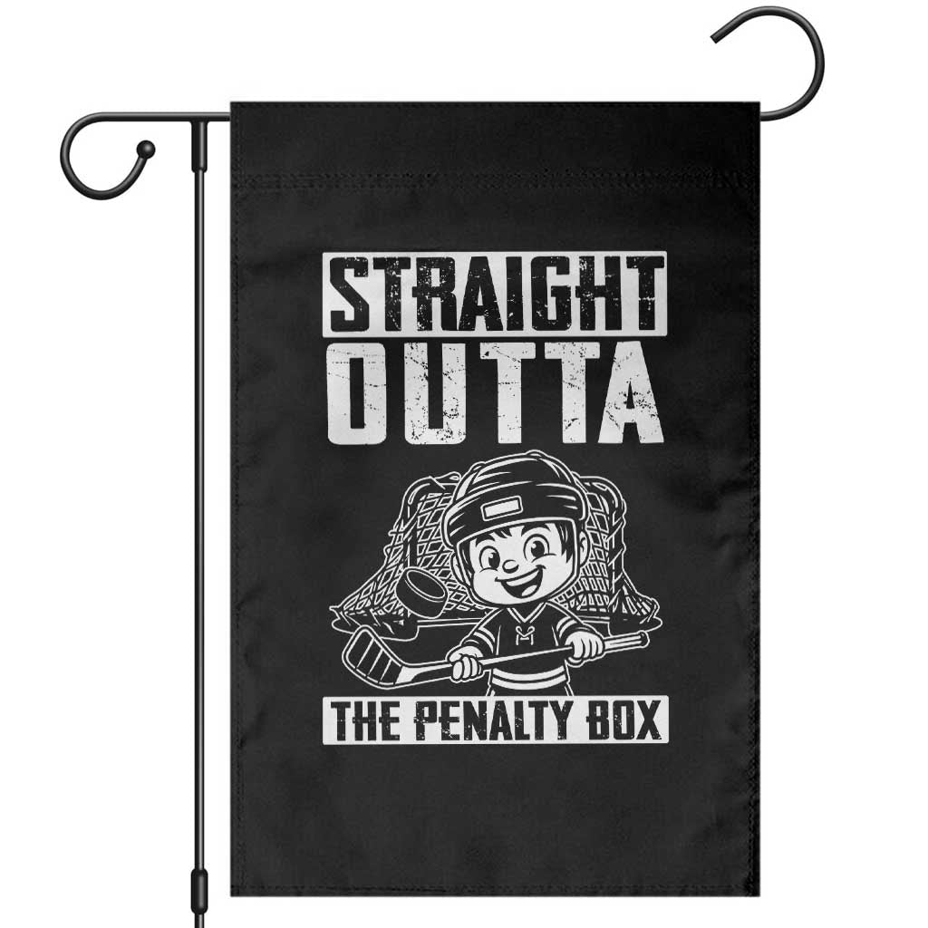Straight Outta The Penalty Box Garden Flag Funny Hockey Gift For Boys - Wonder Print Shop