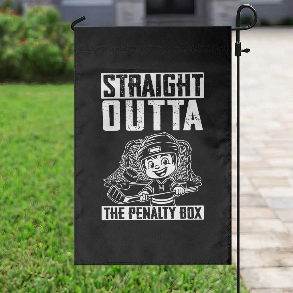 Straight Outta The Penalty Box Garden Flag Funny Hockey Gift For Boys - Wonder Print Shop