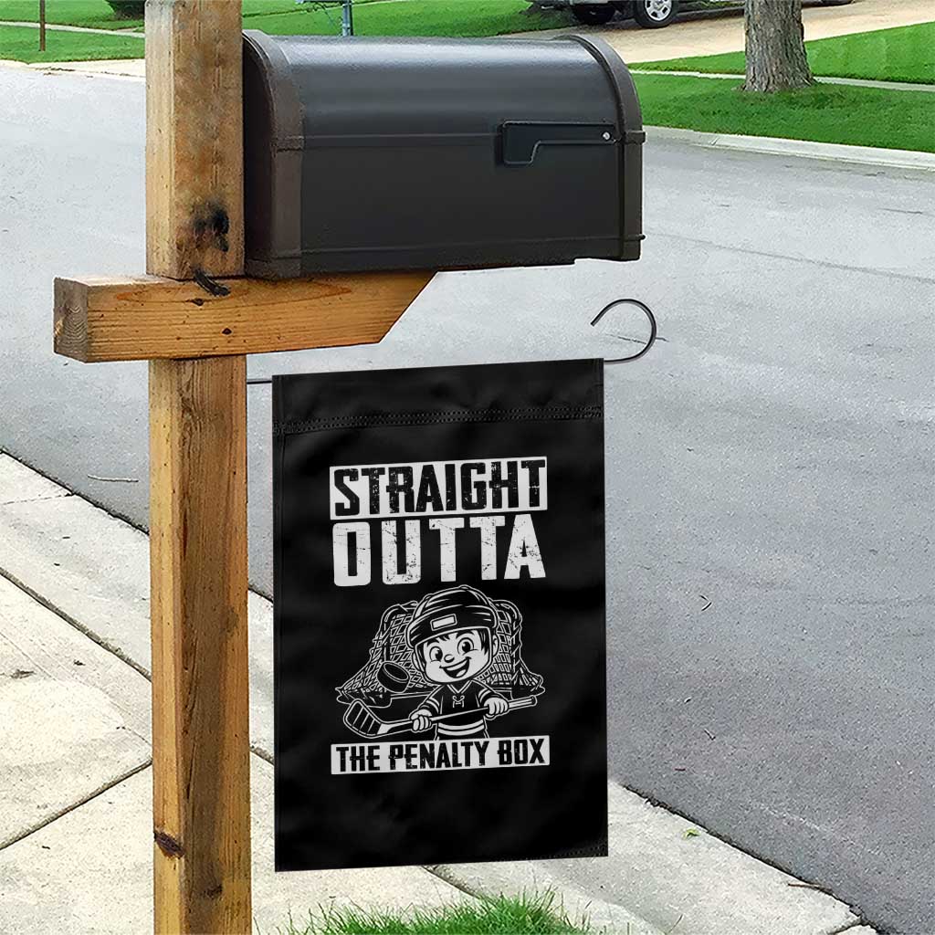 Straight Outta The Penalty Box Garden Flag Funny Hockey Gift For Boys - Wonder Print Shop