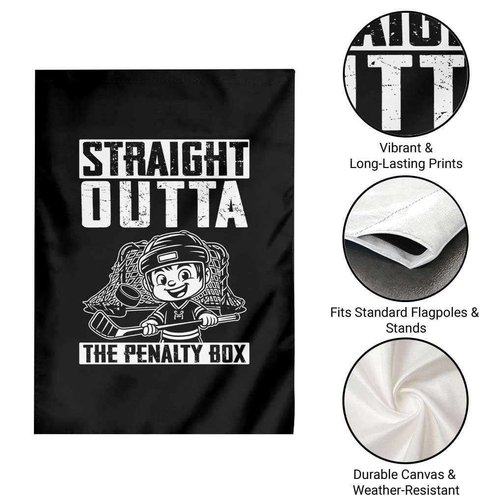 Straight Outta The Penalty Box Garden Flag Funny Hockey Gift For Boys - Wonder Print Shop