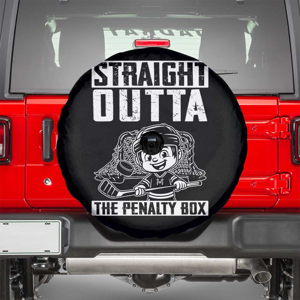 Straight Outta The Penalty Box Spare Tire Cover Funny Hockey Gift For Boys - Wonder Print Shop
