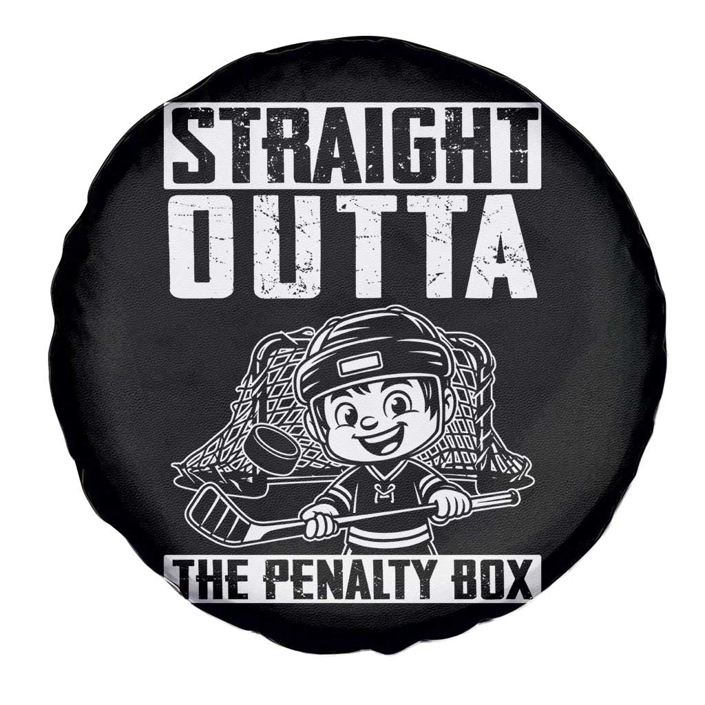 Straight Outta The Penalty Box Spare Tire Cover Funny Hockey Gift For Boys - Wonder Print Shop