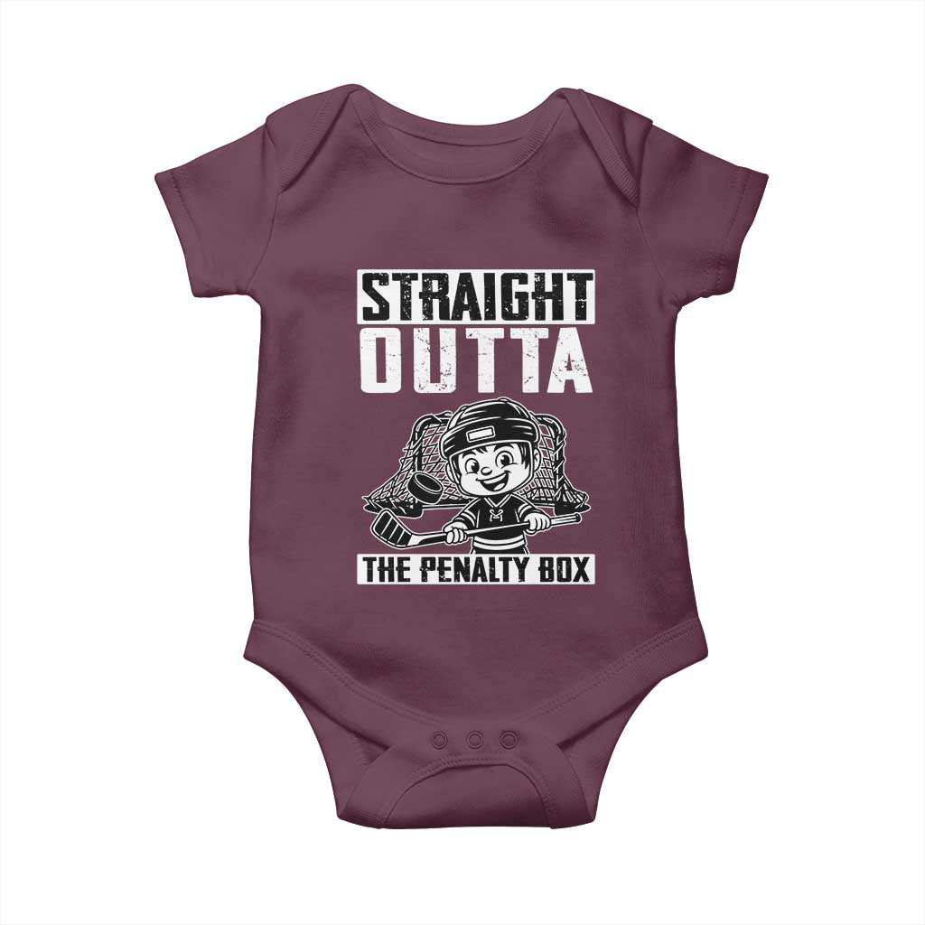 Straight Outta The Penalty Box Baby Onesie Funny Hockey Gift For Boys - Wonder Print Shop