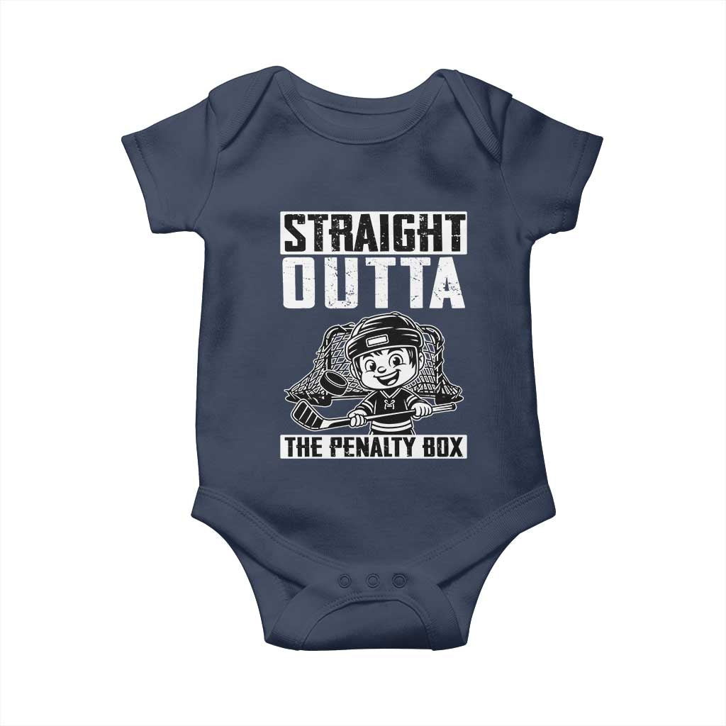 Straight Outta The Penalty Box Baby Onesie Funny Hockey Gift For Boys - Wonder Print Shop